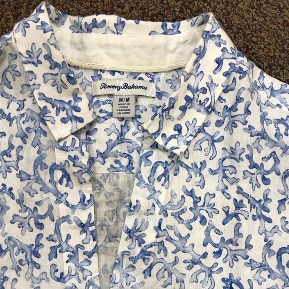 Tommy Bahama Blue and White Button Down Shirt - Picture 3 of 5